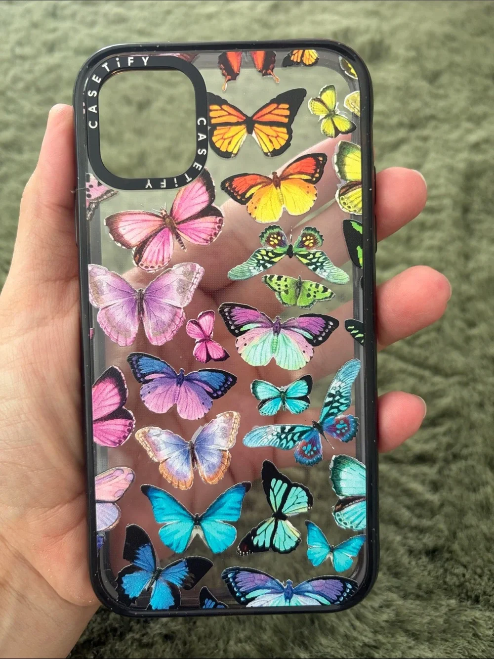 Casetify Multicolor Butterfly iPhone 11 Case - Black Frame